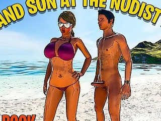 MOTHER AND SON ON A Naturist BEACH