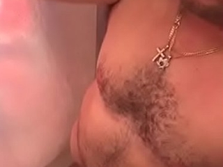 Showering my penis with hand job